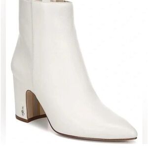 NEW Sam Edelman HILTY Ankle Bootie in Bright White Leather